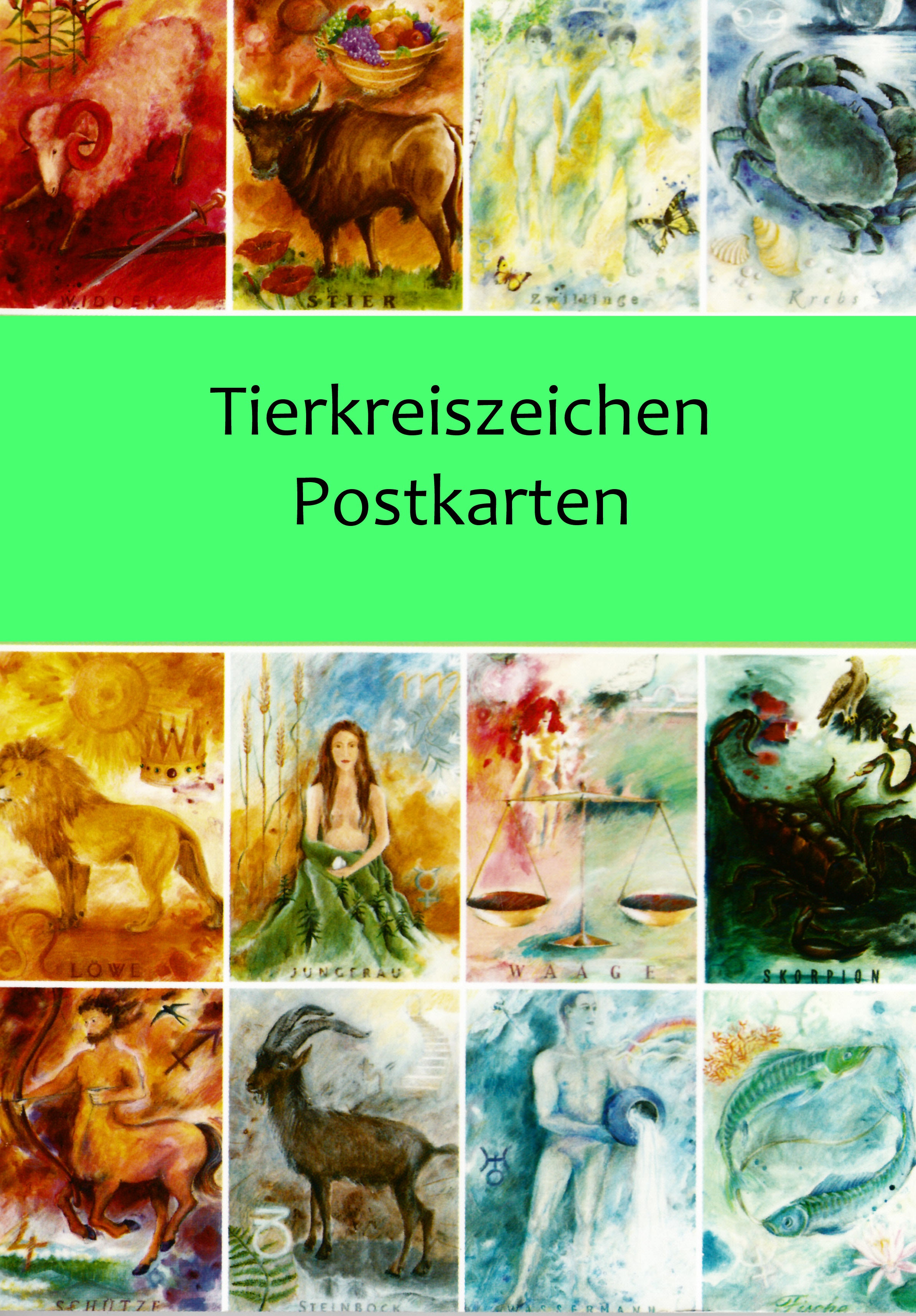 Tierkreiszeichen Postkarten