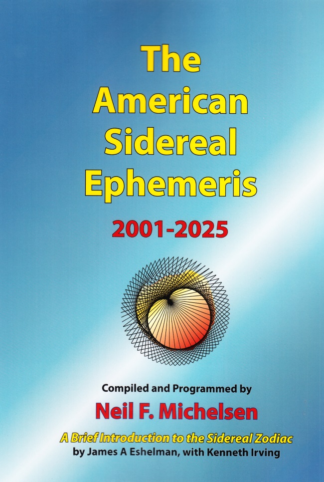 American Sidereal Ephemeris 2001 -2025